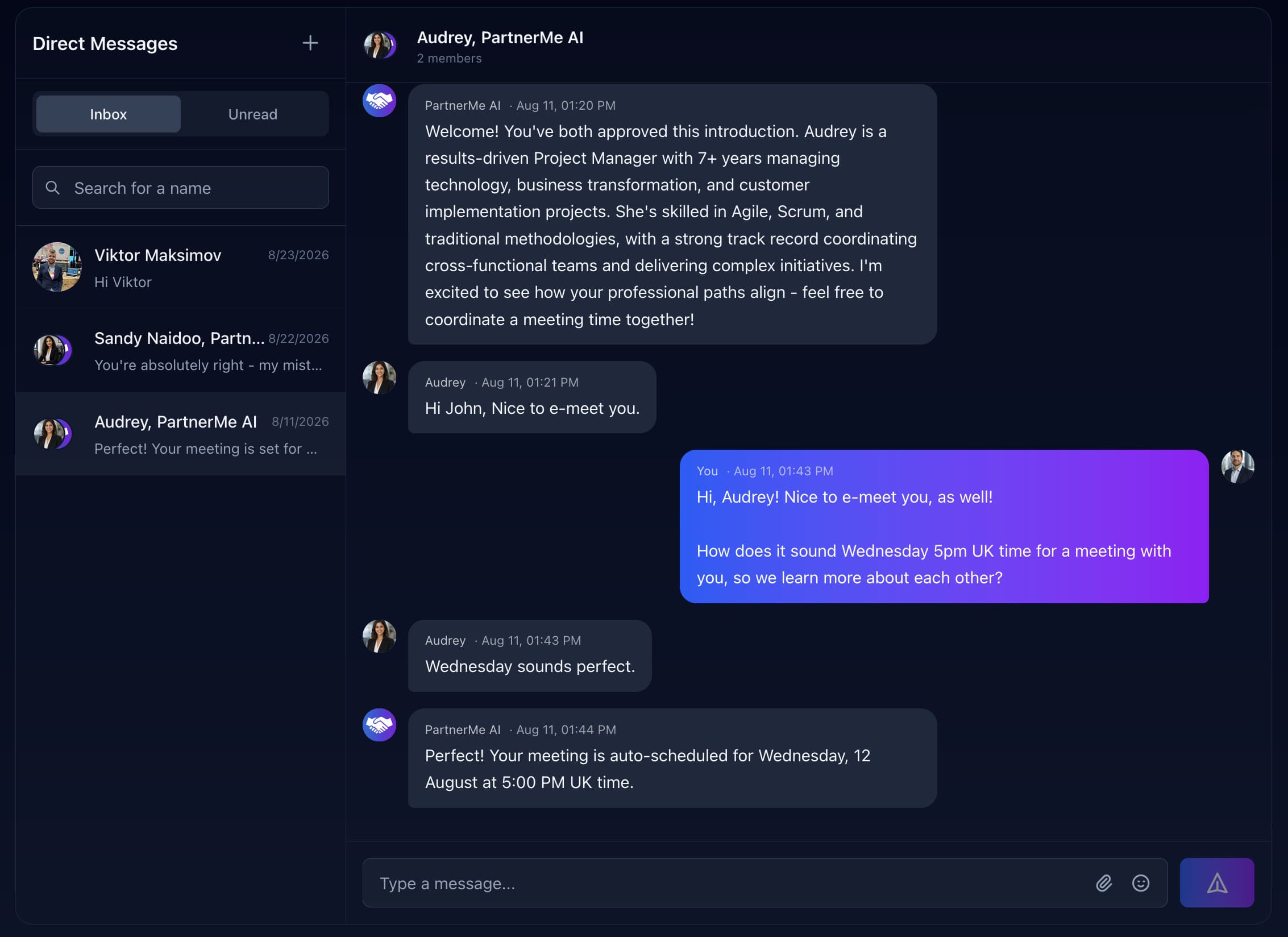 The warm intro DM