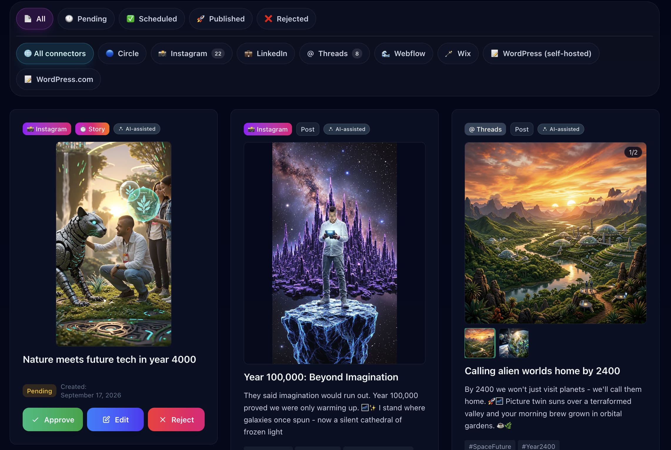 The Auto-Post page