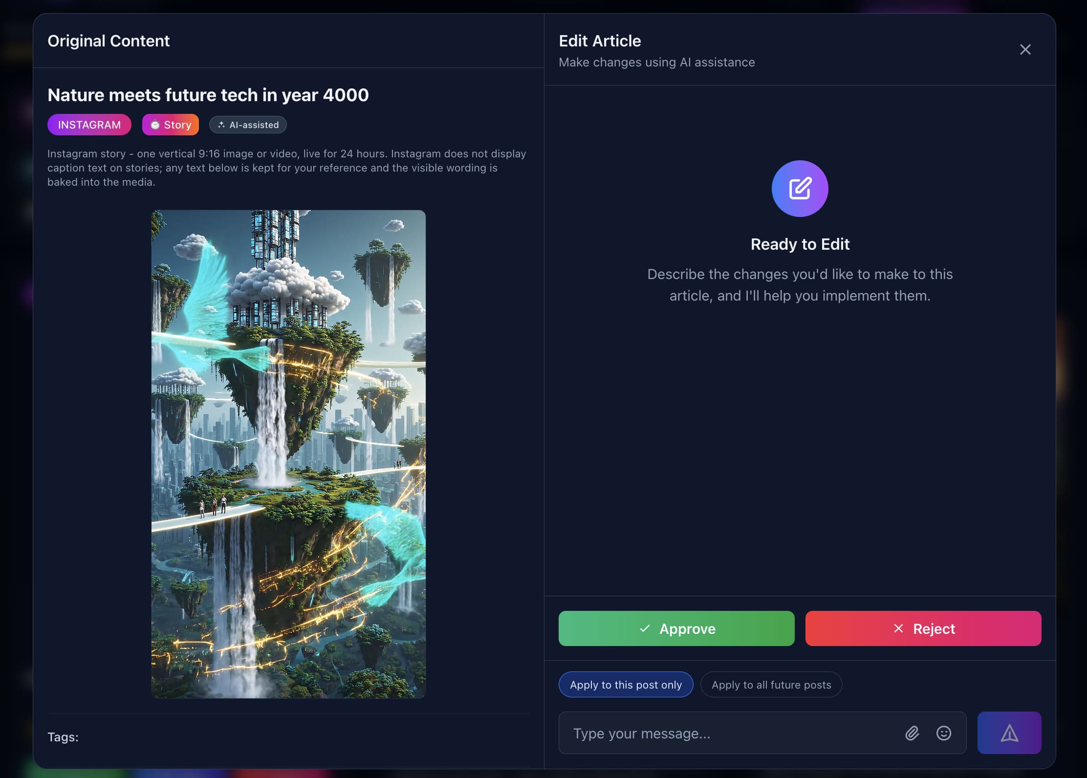 Edit Article popup