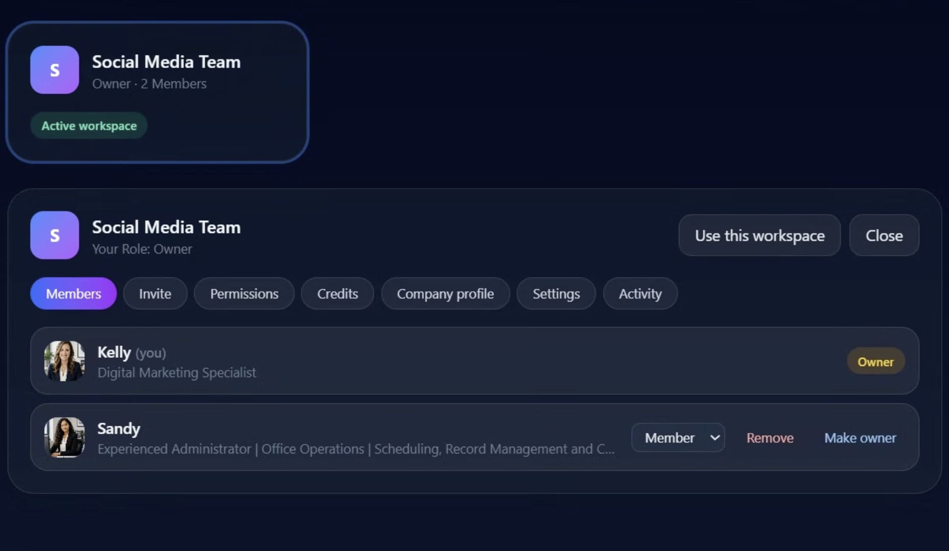 Teams hub